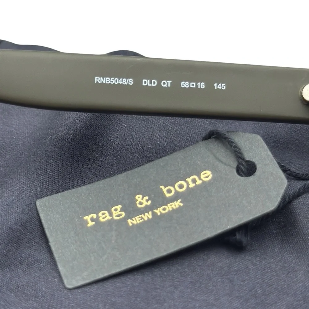 Rag & Bone 58mm Matte Green Rectangular Sunglasses